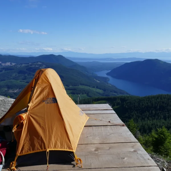 A tent on Tin Hat Mountain.