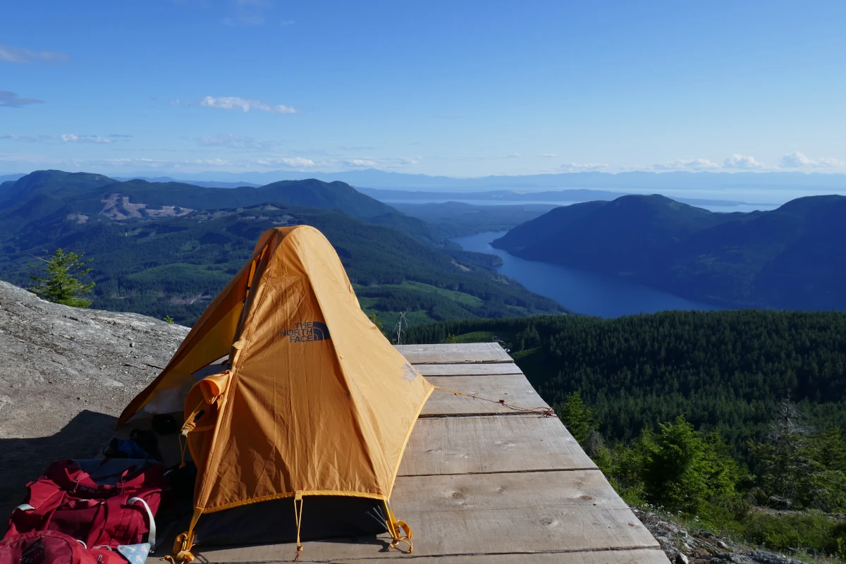 A tent on Tin Hat Mountain.